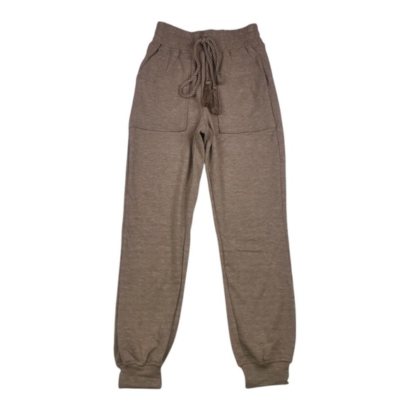 Moon River NWT Fleece Lined Tassel Jogger Neutral Brown XS - Picture 15 of 15
